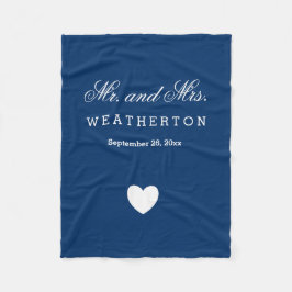 Cobertor De Velo Estilo Simples Sr. e Sra Nomes Casados Data A32