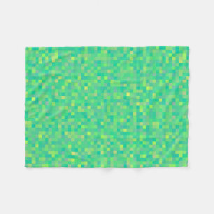 Cobertor De Velo Estilo Tendência Verde/Amarelo Padrão Mosaico Pixe