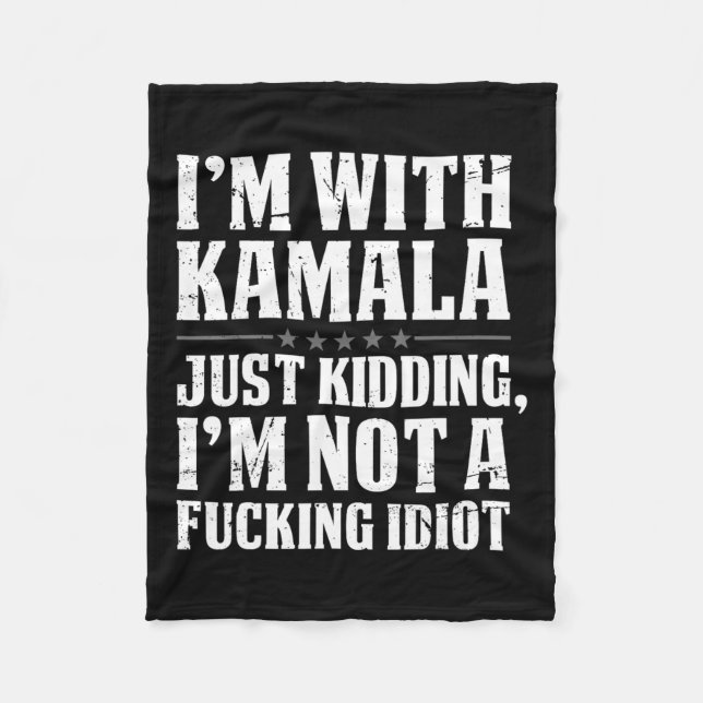 Cobertor De Velo Estou com Kamala só brincando. Não sou Foring Idio (Frente)