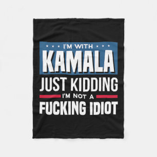 Cobertor De Velo Estou com Kamala só brincando que não sou um Idiot
