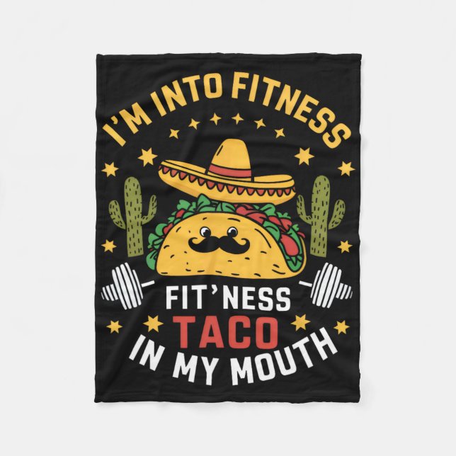 Cobertor De Velo Estou em Forma Tacos Mexicanos Cinco De Maio  (Frente)