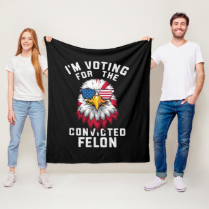 Cobertor De Velo Estou votando no réu condenado engraçado pró-Trump