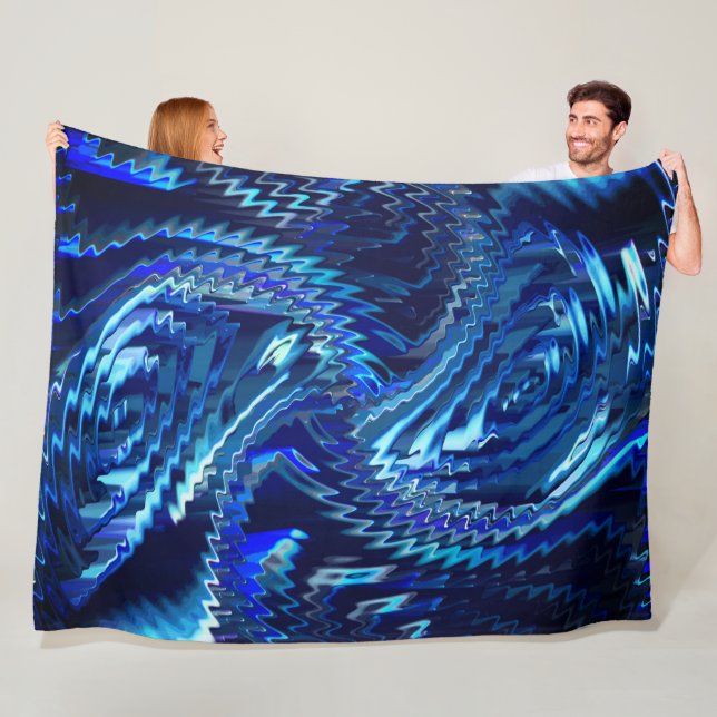 Cobertor De Velo Estrela azul ondulada com traçados em ziguezague (In Situ)