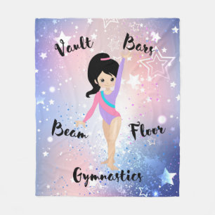 Cobertor De Velo Estrela da Ginástica Cabelo Preto, Olhos Castanhos