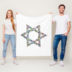 Cobertor De Velo Estrela de David feita com Gemstones em Todas as C