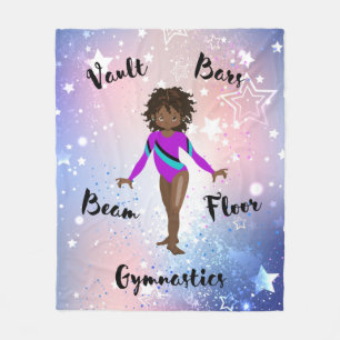 Cobertor De Velo Estrela de Ginástica Afro-Americano, Olhos Castanh