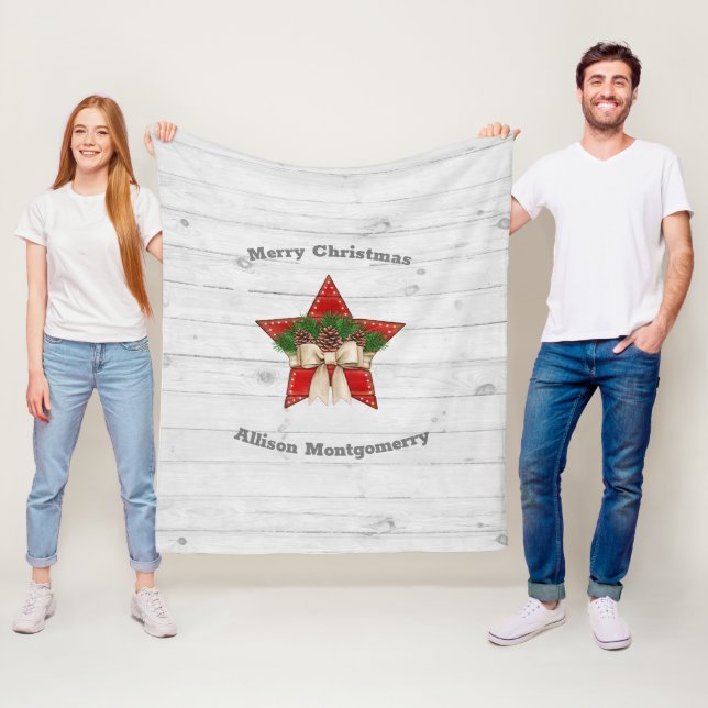 Cobertor De Velo Estrela de Natal de Madeira Pau-branco do Tartan (In Situ)