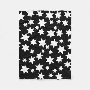 Cobertor De Velo Estrelas brancas aleatórias no preto