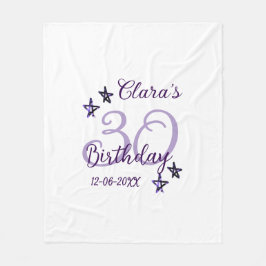 Cobertor De Velo Estrelas brilhantes roxas retro moderno aniversári