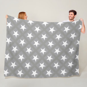 Cobertor De Velo Estrelas de Design de Cor Cinza Elegante Estrela B