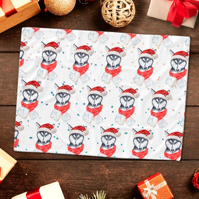 Cobertor De Velo Estrelas de Natal da Raça Canina Husky Siberiano (Criador carregado)