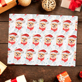 Cobertor De Velo Estrelas de Natal de Cachorro da Pomerânia