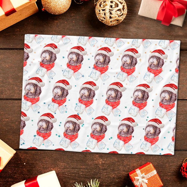 Cobertor De Velo Estrelas de Natal de Cachorro Newfypoo (Criador carregado)