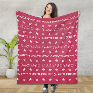 Cobertor De Velo Estrelas de Padrão de Monograma Rosa