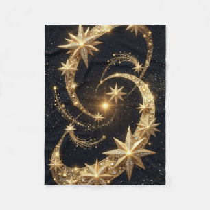 Cobertor De Velo Estrelas Douradas Giram Manta Noturna de Magia Cel