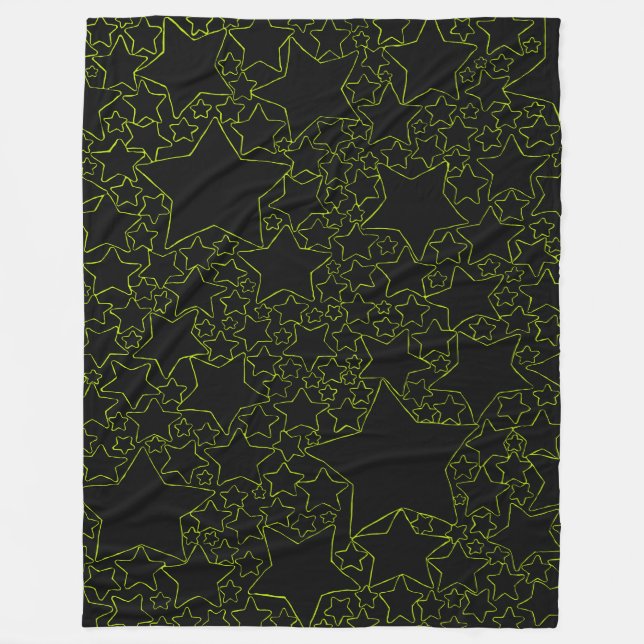 Cobertor De Velo Estrelas, Estrelas, Estrelas - Verde limão (Frente)