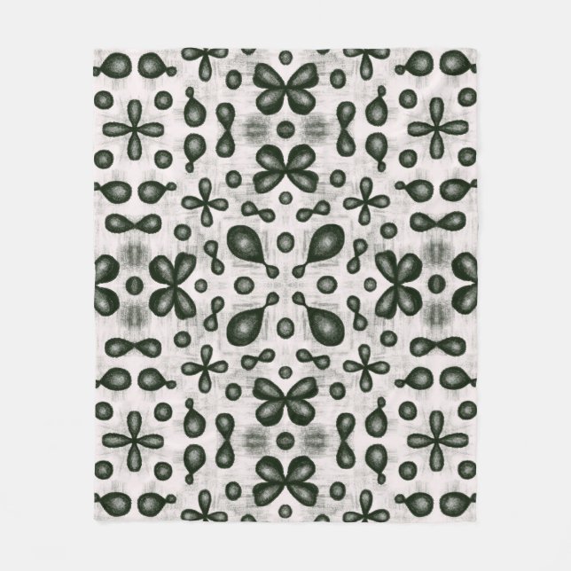 Cobertor De Velo Estudante de química orgânica padrão preto e branc (Frente)