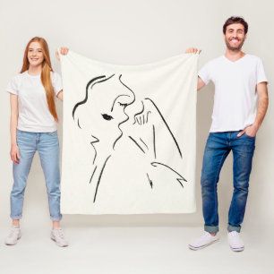 Cobertor De Velo Estudo Simples - Esboço de uma Senhora