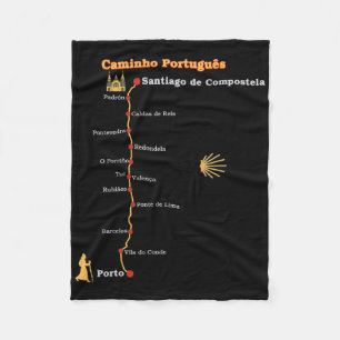 Cobertor De Velo Etapas da Rota Caminho Português De Santiago Camin