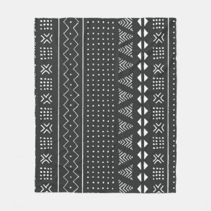 Cobertor De Velo Etnia tribal: padrão branco negro.