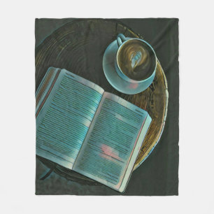 Cobertor De Velo Eu adoro café e livros