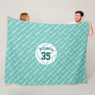 Cobertor De Velo Eu adoro o padrão da tipografia de vôlei em qualqu