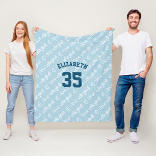 Cobertor De Velo Eu adoro o padrão da tipografia de vôlei em qualqu