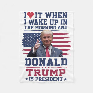 Cobertor De Velo Eu Adoro Quando Eu Acordo E Trump É Presidente Fu
