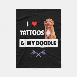 Cobertor De Velo Eu Adoro Tatuagens E Meu Cachorro De Ouro Tatuado