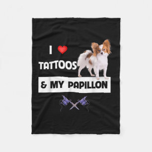 Cobertor De Velo Eu Adoro Tatuagens E Meu Cachorro Papillon Mãe Cor
