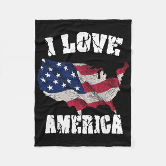 Cobertor De Velo Eu Amo a América Usa Presente de 4 de Julho
