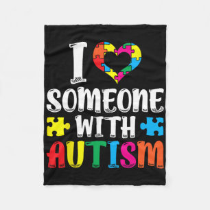 Cobertor De Velo Eu Amo Alguém Com Autismo Apoio a Autistas Autista