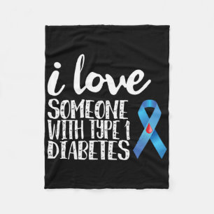 Cobertor De Velo Eu Amo Alguém Com Consciência Da Diabetes Tipo 1