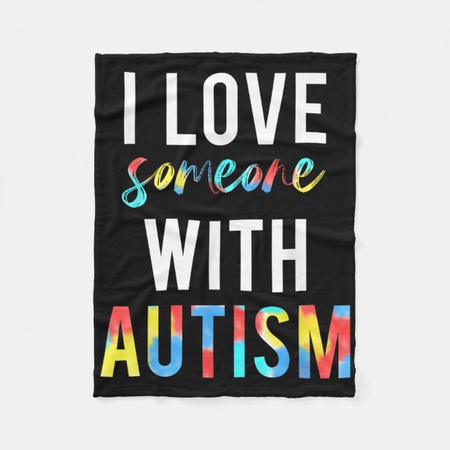 Cobertor De Velo Eu Amo Alguém Com Presente Autismo Para Professore (Frente)