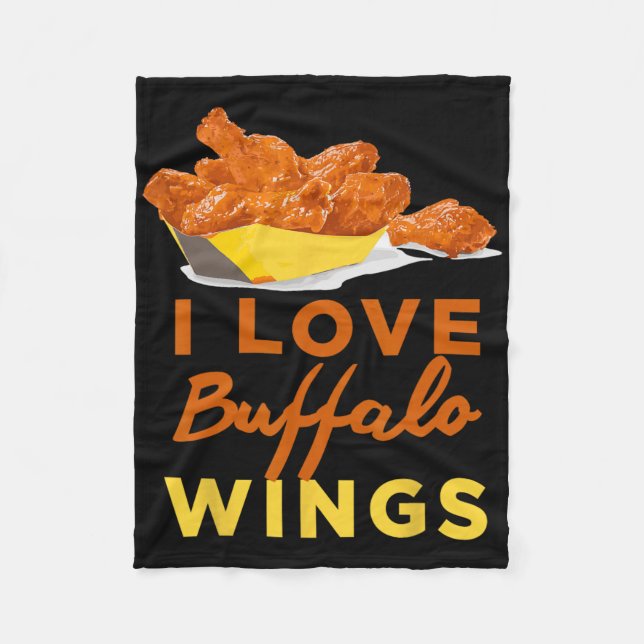 Cobertor De Velo Eu Amo Asas De Frango Buffalo Bbq Assado Grelhando (Frente)