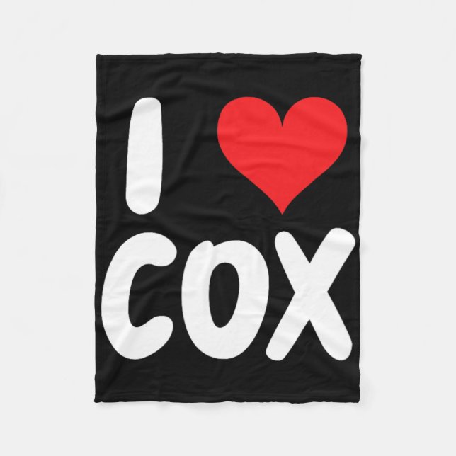 Cobertor De Velo Eu Amo Cox - Coração - Nome  (Frente)