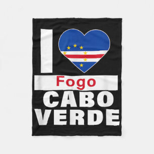 Cobertor De Velo Eu Amo Fogo Cabo Verde Com Coração Da Bandeira De