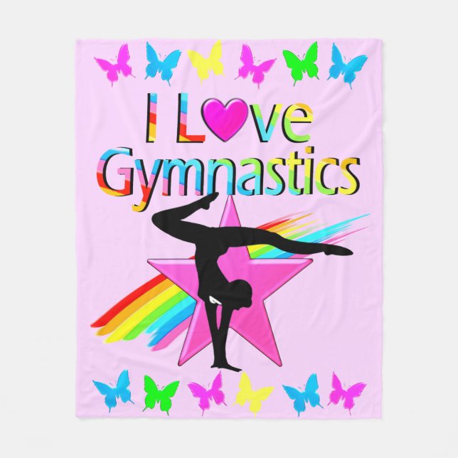 COBERTOR DE VELO EU AMO GINÁSTICA RAINBOW GYMNAST GIRL DESIGN (Frente)