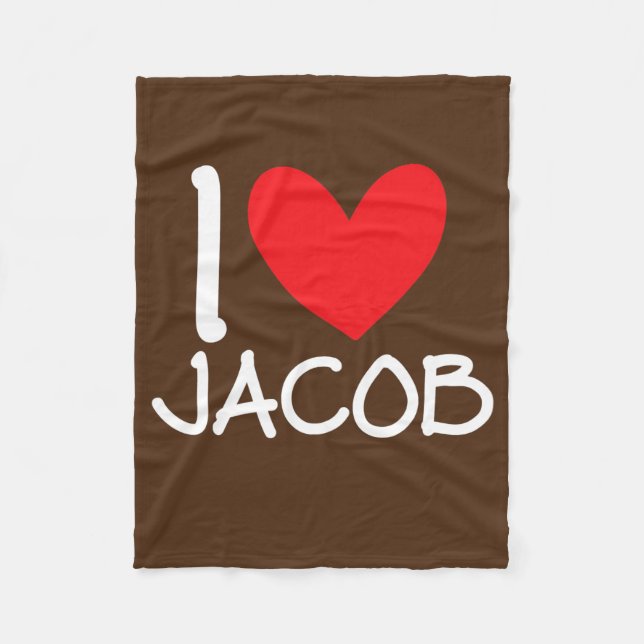 Cobertor De Velo Eu Amo Jacob Nome Personalizado Homens Cara Amigo  (Frente)
