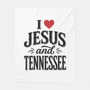 Cobertor De Velo Eu Amo Jesus e Tennessee Vintage Desenho Cristão
