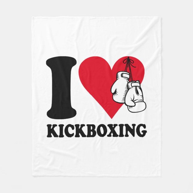 Cobertor De Velo Eu amo kickboxing (Frente)