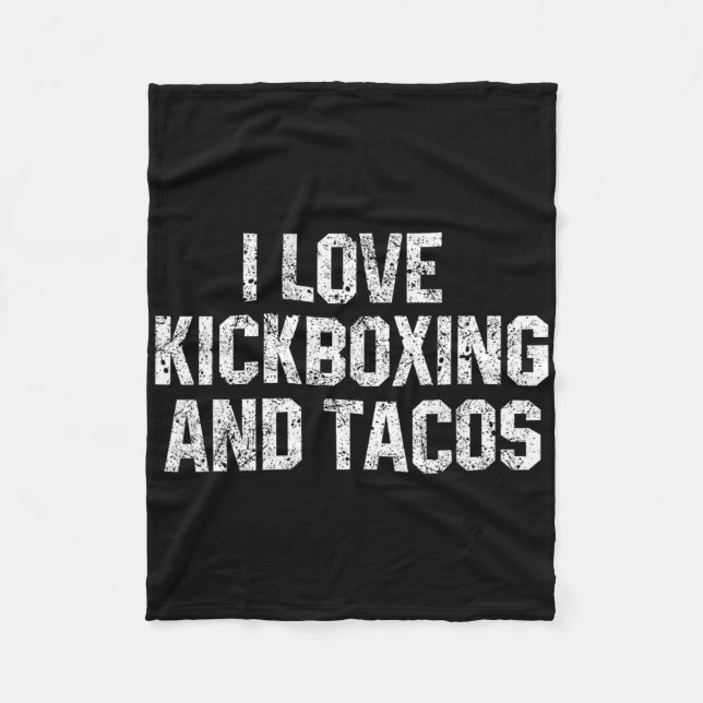 Cobertor De Velo Eu Amo Kickboxing E Tacos Kickbox Marcial Engraçad (Frente)