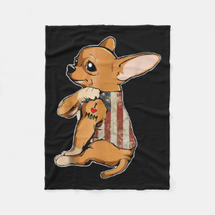 Cobertor De Velo Eu Amo Mamãe Tatto Chihuahua Camiseta de cão Ameri