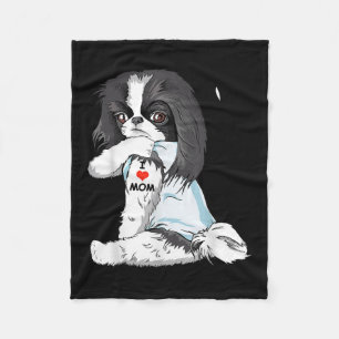 Cobertor De Velo Eu Amo Mamãe Tatuagem Japonês Chin Mãe Cachorro So