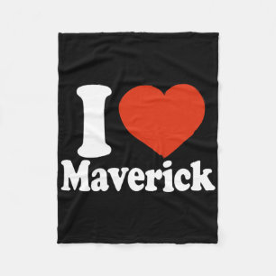 Cobertor De Velo Eu Amo Maverick, Eu Adoro Maverick, Coração Vermel
