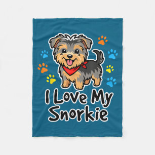 Cobertor De Velo Eu Amo Meu Cachorro Snorkie Schnauzer Yorkie Mistu