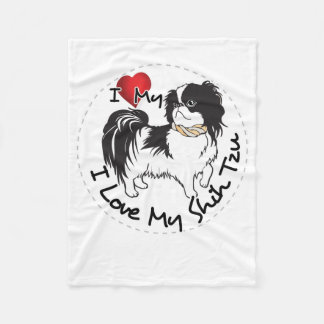Cobertor De Velo Eu amo meu cão de Shih Tzu