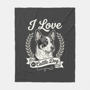 Cobertor De Velo Eu Amo Meu Cattle Dog Cachorro Antigo Amante de Cã