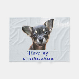 Cobertor De Velo Eu amo meu chihuahua