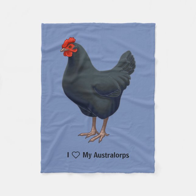 Cobertor De Velo Eu Amo Meu Frango Australorp (Frente)